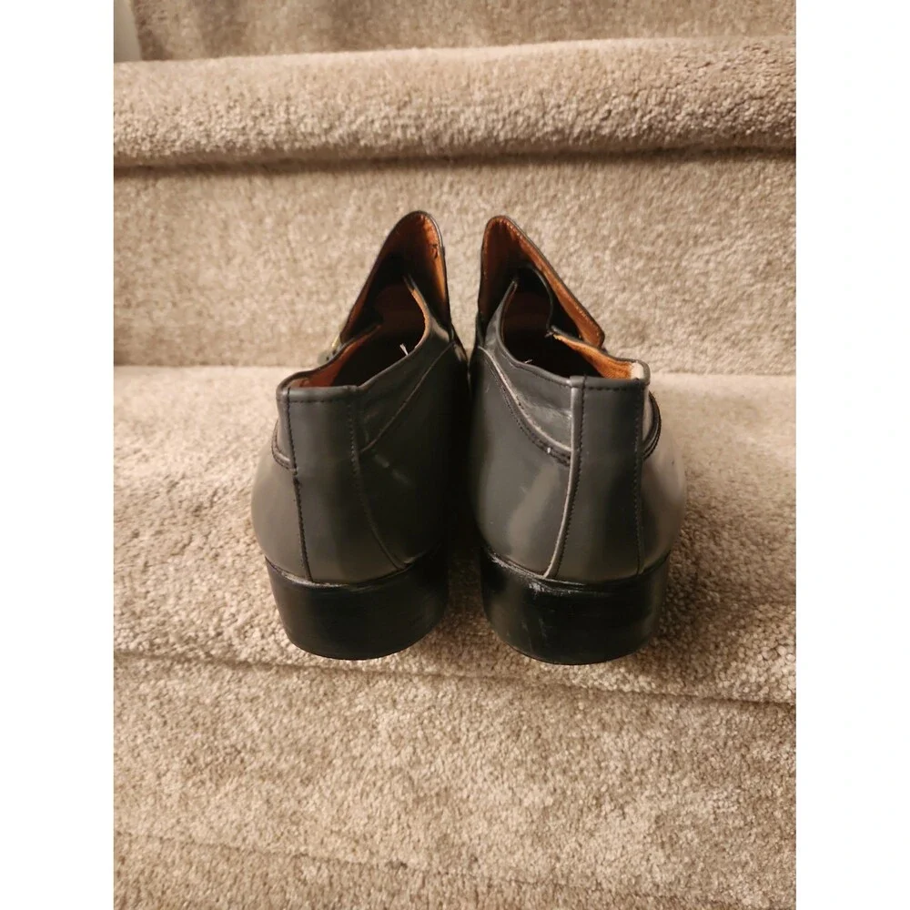 YSL Yves Saint Laurent Men's Blue Gray Leather Loafers w/ Kiltie Fringe Size 10